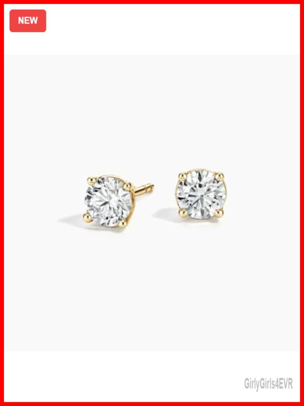 Lab Grown Diamond Stud Earrings in Sterling Silver 0.5 CTTW D-E VVS-VS